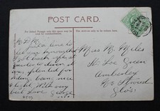 Dursley, Glos. 1908 postmark on a Eire Brothers postcard to Miles, St.Loe Green,