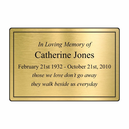 Memorial plaque sign - sign, bench