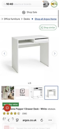 Habitat pepper drawer desk - pepper, 1
