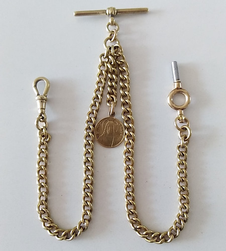 Antique double albert - antique, pocket