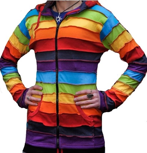Hippie rainbow jacket - rainbow, size
