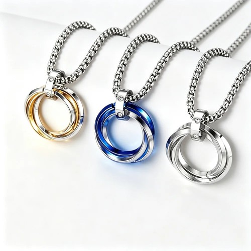 Mens 60cm three ring pendant - ring,