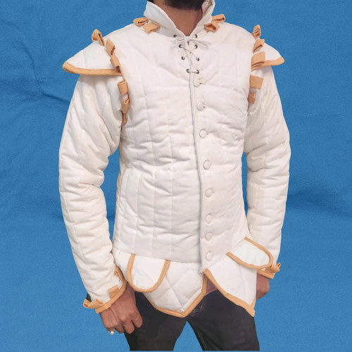 Medieval white quilted - white,