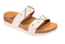 Scholl Zafirah Sandals Flip Flops Sliders in Off White Various Sizes