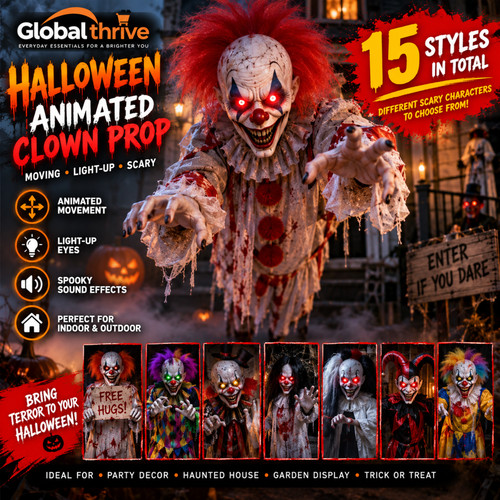 New halloween animated clown - halloween,