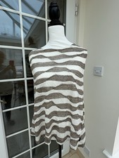 DELIGHTFUL NWOT OSKA LINEN MIX TOP SIZE 2 LIGHTWEIGHT KNIT  OFF WHITE/TAUPE