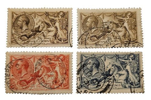 Sg413a 417 seahorses 1918 - gb,
