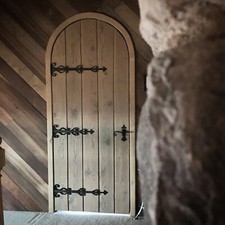 Rustic reclaimed lumber arch
