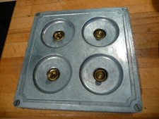 vintage industrial 4 gang 1 way metal light switch  LEWDEN England