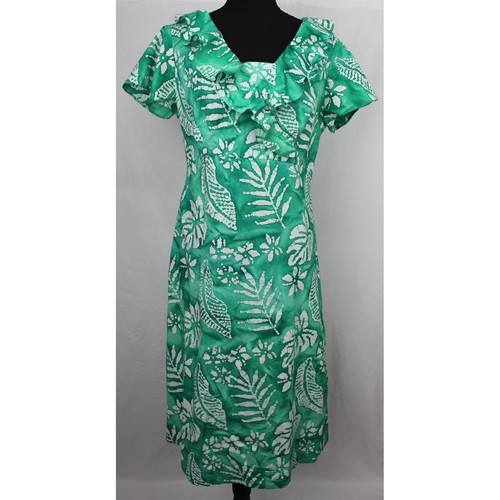 Vintage green white tropical - green,