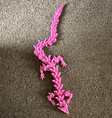 Pink dragon figurine - pink,