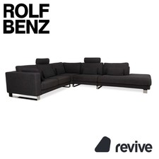 Rolf Benz Ego Fabric Corner Sofa Gray Couch Chaise Longue Left