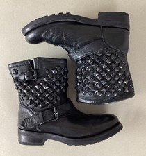 Ash Leather Biker Boots Harness Boots Studded Made in Mexico Ladies’ Size EU 39