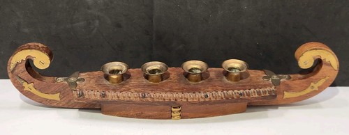 Vintage wooden and brass - wooden,