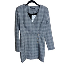 ZARA Black/White Plaid Blazer