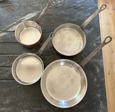 Fabulous Set Of Original French Matfer Bourgeat Copper Saucepans