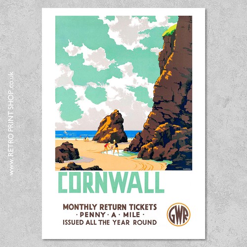 Gwr cornwall poster - cornwall,