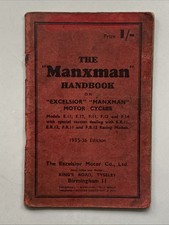 THE MANXMAN HANDBOOK ON EXCELSIOR MOTOR CYCLES HANDBOOK