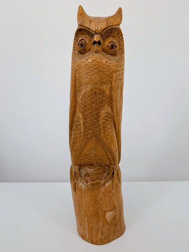 Vintage hand carved wooden - hand, owl