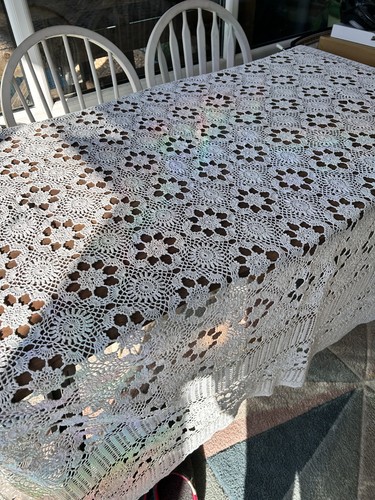 Vintage tablecloth throw