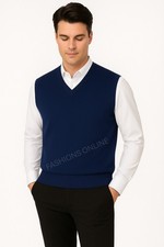 Mens Sleeveless Jumper Plain
