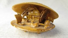 Vintage Japanese Style Celluloid Clam Carving