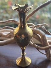 Vintage brass bud vase with