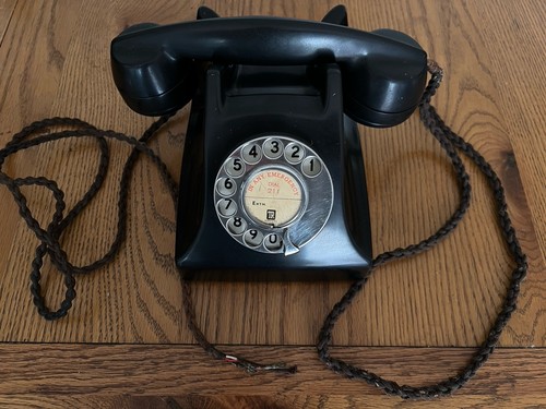 Black bakelite rotary corded - black,