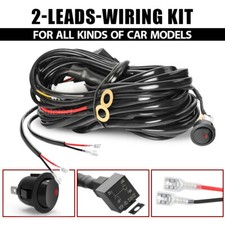 2-leads LED Light Bar Wiring Kit Harness Driving Offroad w/ Fuse & Relay Switch