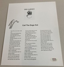 Fletcher Shears The Garden Call The Dogs Out Signed Lyric Sheet PSA RARE A