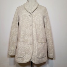Geiger Wool Womens Jacket Cream Beige Patterned Size EU42 UK14