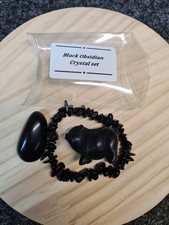 BLACK OBSIDIAN CRYSTAL SET