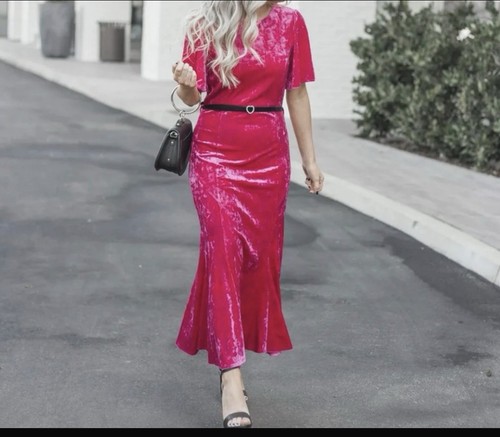 Topshop pink velvet belted - pink,