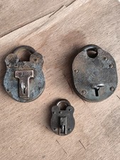 Three Old Vintage Padlocks