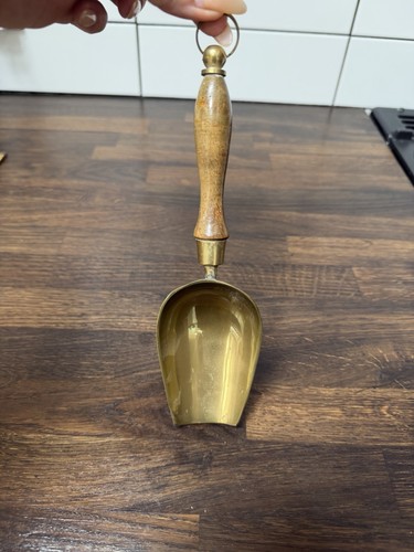 Antique brass mill scoop - antique,