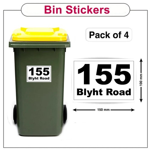 Wheelie bin stickers - x4,