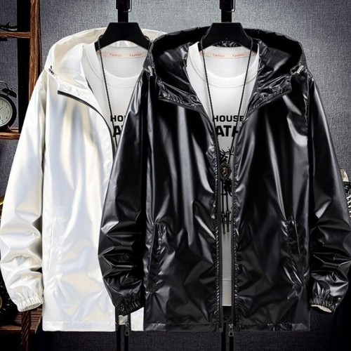 Unisex shiny jacket - shiny, hooded