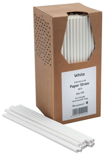 Paper straws white 250 - paper,