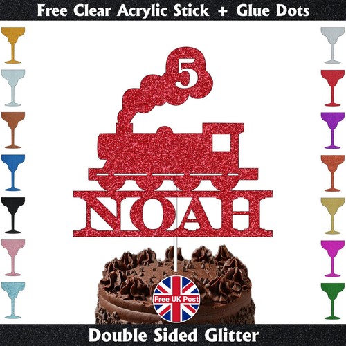 Personalised train cake topper - personalised,