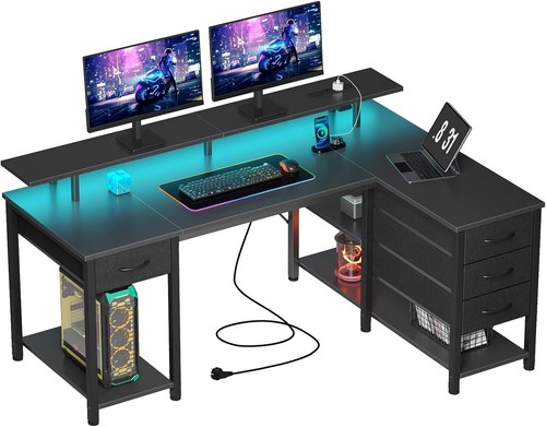 Brown shaped desk 120cm - 120cm, with