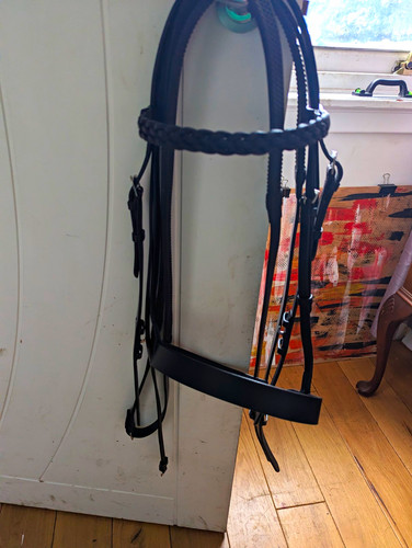 Black leather snaffle - black, bridle