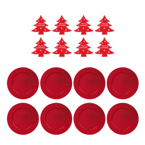 Christmas red charger plates - red,