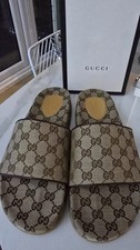 Genuine Gucci Mens Sliders Size 10 UK, 44 Eur BNIB Classic GG Design