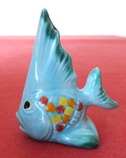VINTAGE ITALIAN KITSCH ANGEL FISH CERAMIC ORNAMENT FIGURINE - BLUE / MULTICOLOUR