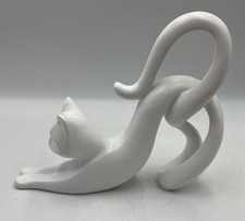 Large White Resin Cat Figurine