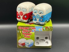 Novelty VW camper van salt and pepper pots, boxed [unused].