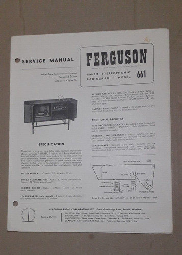 Ferguson model 661 am fm - model, am-fm
