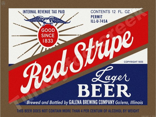 Red stripe lager beer - stripe, label