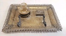 Antique Pen Rest Tray W/ Ink