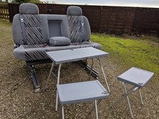 Large Sliding 3 Seat Camper Van Triple Bench VW T4 T5 Transit TABLE BELTS BED